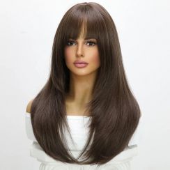 Wigs For Women With Bangs And Straight Brown Hair