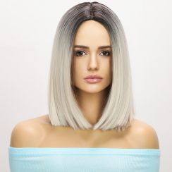 Womens Blonde Gradient Straight Wig