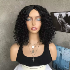 2 Pcs Womens Shoulder Length Curly Wig