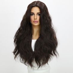 Womens Center Parted Wavy Hair Wig