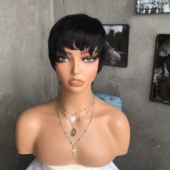 Womens Black Personalized Short Hair Wig